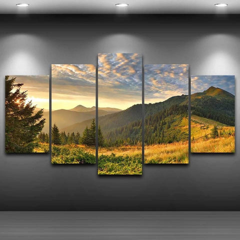 Mountain Landscape Sunset Wall Art Decor Canvas Printing