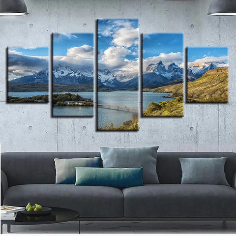 Mountain River Lake National Park Wall Art Decor Canvas Printing