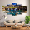 Image of Mountain Waterfall Lagoon Landscape Wall Art Decor Canvas Printing