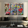 Image of Music Love Graffiti Wall Art Decor Canvas Printing