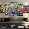 Image of Music Love Graffiti Wall Art Decor Canvas Printing