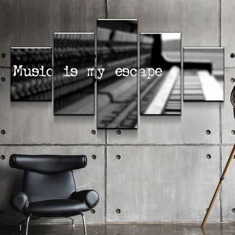 Music is My Escape-Quote Wall Art Decor Canvas Printing