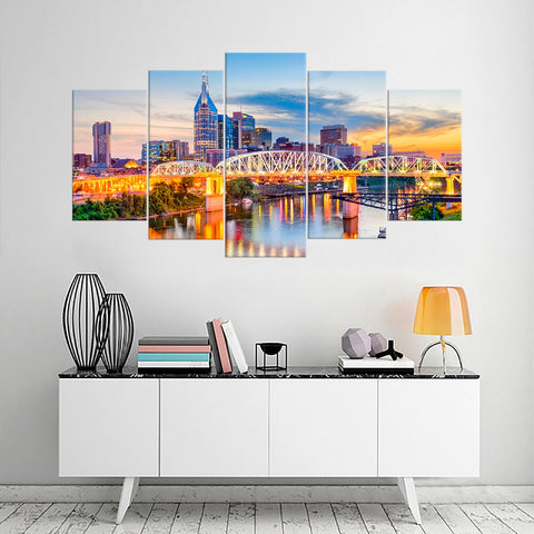 Nashville Tennessee Skyline Cityscape Wall Art Decor Canvas Printing