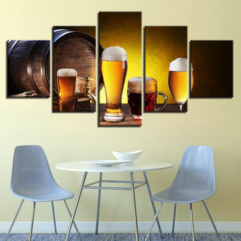 Oak Barrel Beer Dispenser Wall Art Decor Canvas Printing