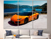 Image of Orange Lamborghini Car Sport Wall Art Decor Canvas Printing