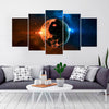 Image of Orange and Blue Planet Wall Art Decor Canvas Printing