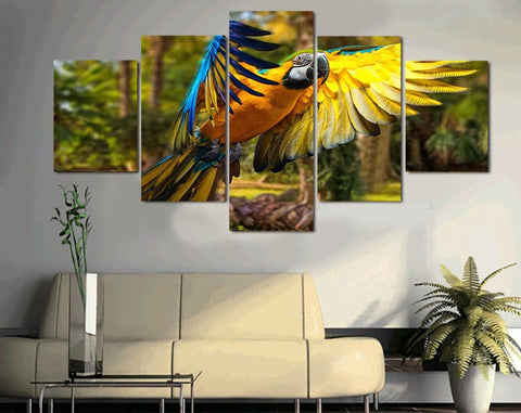 Parrot Flying Tropical Bird Wall Art Decor Canvas Printing