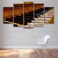 Piano Musical Notes Wall Art Decor Canvas Printing