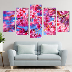 Pink Cherry Blossom Wall Art Decor Canvas Printing