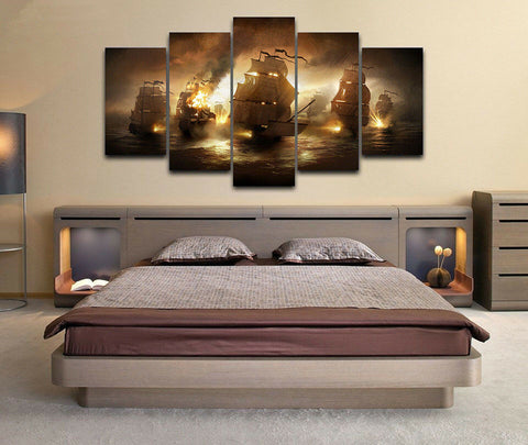 Pirates of the Caribbean Ships Wall Art Decor Canvas Printing