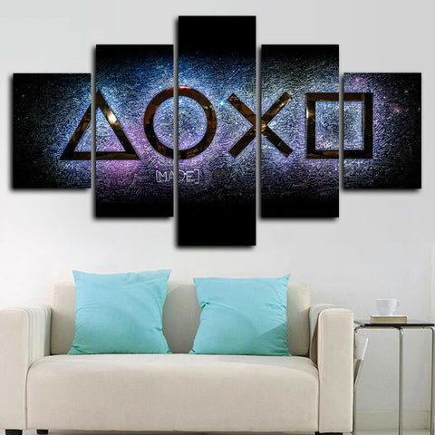 Playstation Console Gaming Arena Wall Art Decor Canvas Printing