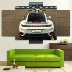 Porsche 911 White GT Luxury Sports Car Wall Art Decor Canvas Printing