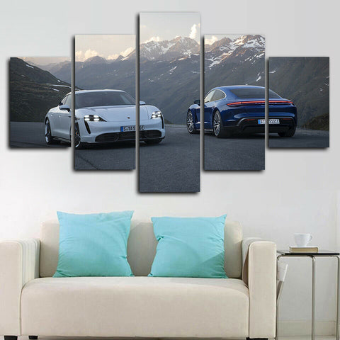 Porsche Taycan Turbo S Car Wall Art Decor Canvas Printing