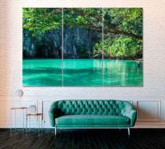 Puerto Princesa Underground River Wall Art Decor Canvas Printing-3Panels