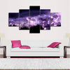 Image of Purple Lightning Storm Night Sky Wall Art Decor Canvas Printing