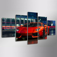 Red Aventador Luxury Sports Car Wall Art Decor Canvas Printing