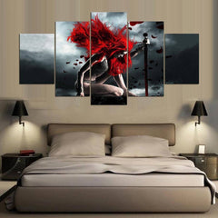 Red Hair Girl Wall Art Decor Canvas Printing