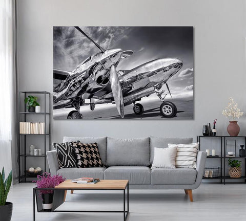 Retro Classic Airplane Wall Art Canvas Printing Decor-1Panel