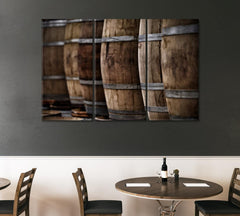 Retro Whiskey Barrel Wall Art Decor Canvas Printing-3Panels