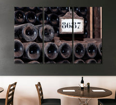 Retro Wine Bottles Wall Art Decor Canvas Printing-3Panels