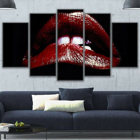 Rocky Horror Show Red Lip Biting Wall Art Decor Canvas Printing