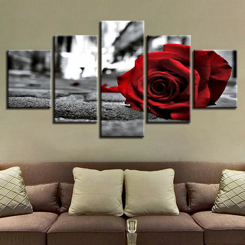 Romantic Red Rose Flower Wall Art Decor Canvas Printing