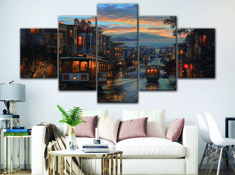 San Francisco Cable Cars Wall Art Decor Canvas Printing