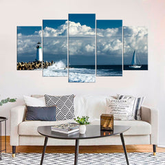 Santa Cruz Shore Ocean Lighthouse Wall Art Decor Canvas Printing