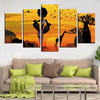 Image of Savannah Safari Curly Hair Woman Wall Art Decor Canvas Printing