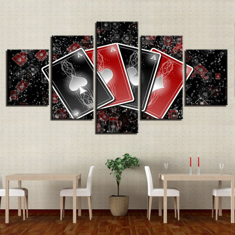 Set Of Ace Playing Cards Wall Art Decor Canvas Printing