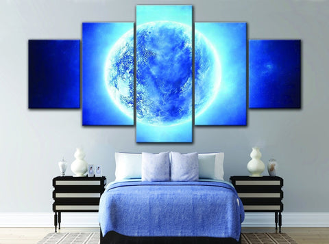 Shiny Blue Moon Wall Art Decor Canvas Printing