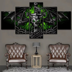 Skull Dragon Evil Wall Art Decor Canvas Printing