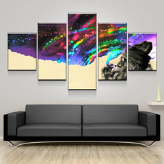 Smoke Colorful And Wonder Old Man Wall Art Decor Canvas Printing