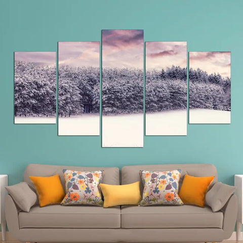 Snow Winter Forest Wall Art Decor Canvas Printing