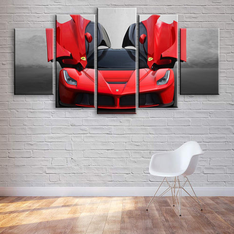 Sports Red Super Car Wall Art Decor Canvas Printing