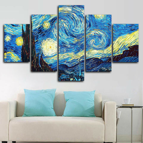 Starry Night Van Gogh Abstract Wall Art Decor Canvas Printing