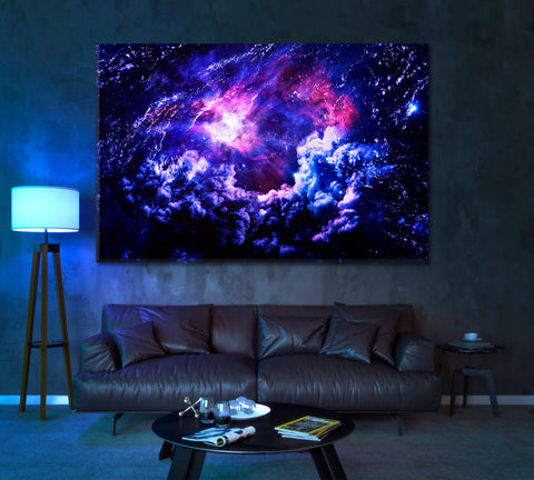 Starry Purple Galaxy Space Wall Art Canvas Printing Decor-1Panel