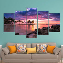 Stunning Tropical Beach Sunset Wall Art Decor Canvas Printing