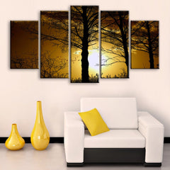 Sunset Through The Trees Wall Art Decor Canvas Printing