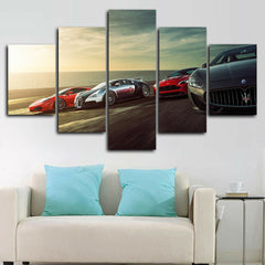 Super Sports Cars Ferrari Bugatti Race Wall Art Decor Canvas Printing