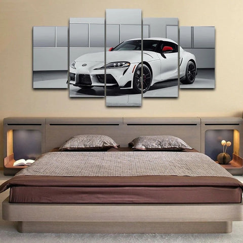 Supra White Sports Car Wall Art Decor Canvas Printing