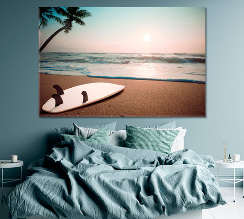 Surfboard Tropical Beach Wall Art Canvas Printing Decor-1Panel