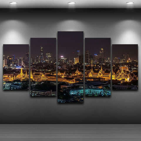 The Grand Palace Bangkok Thailand At Night Wall Art Decor Canvas Printing