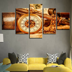 Vintage Pendant Watch Clock Necklace Wall Art Decor Canvas Printing