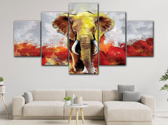 Watercolor Elephant Wall Art Decor Canvas Printing
