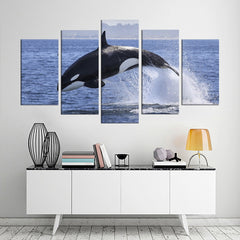 Whale Shark Jumping Blue Ocean Wall Art Decor Canvas Printing