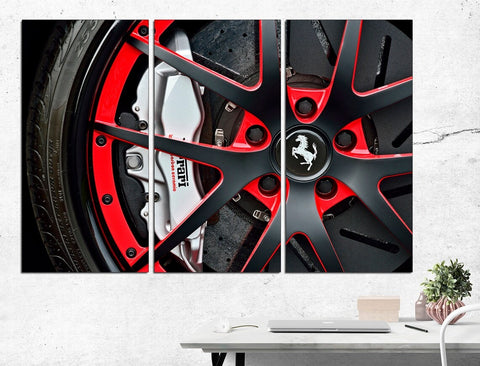 Wheel Ferrari Sport Car Wall Art Decor Canvas Printing