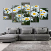 Image of White Daisy Flowers Blooming Wall Art Decor Canvas Printing