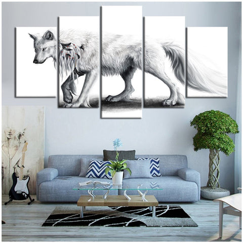 White Wolf Wall Art Decor Canvas Printing