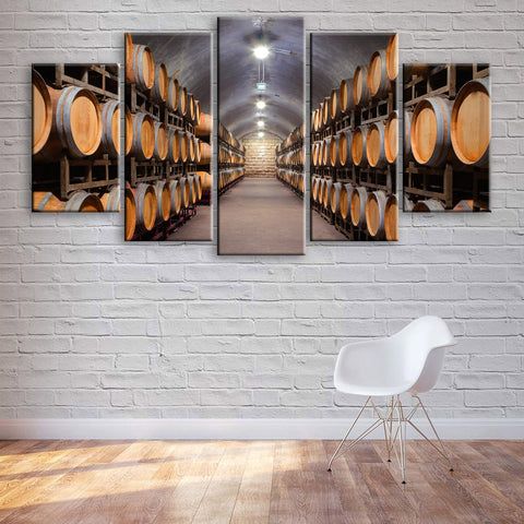 Wine Cellar Barrels Wall Art Decor Canvas Printing